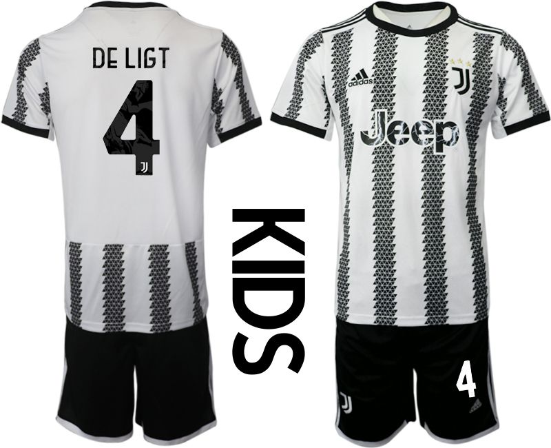 Youth 2022-2023 Club Juventus FC home white 4 Soccer Jersey